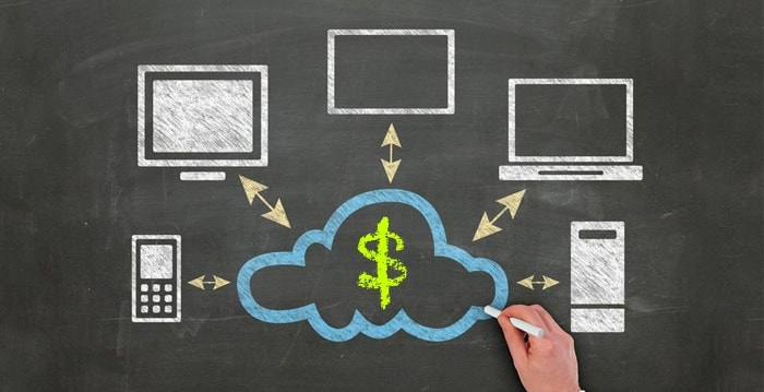 chalkboard with internet cloud connected to other devices