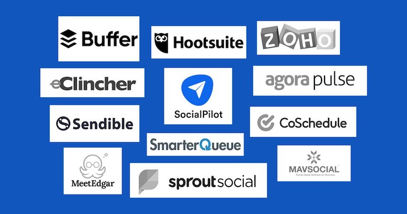 collage of social media software tools